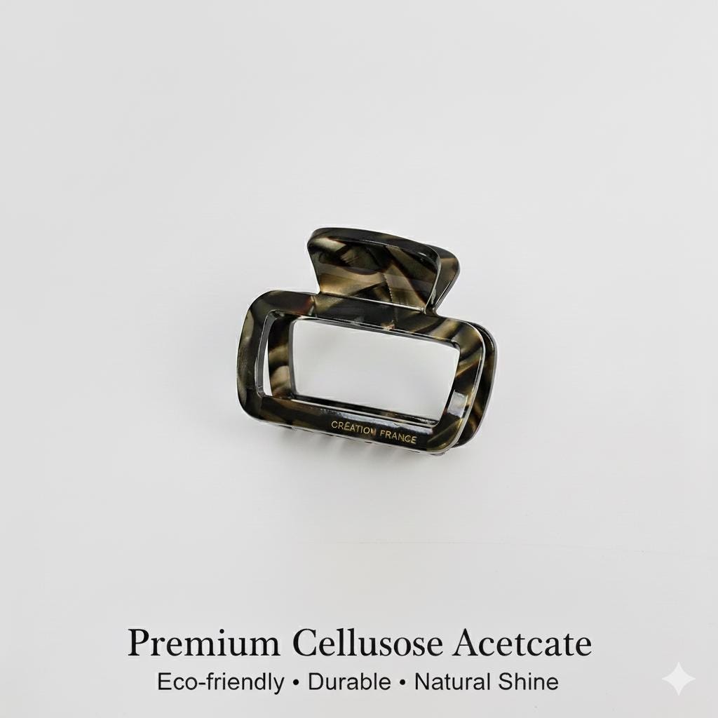 Leopard Square Hair Claw Clip (2.0 Inch) / Tortoise Shell French Hair Pin / Hair Accessory for Woman