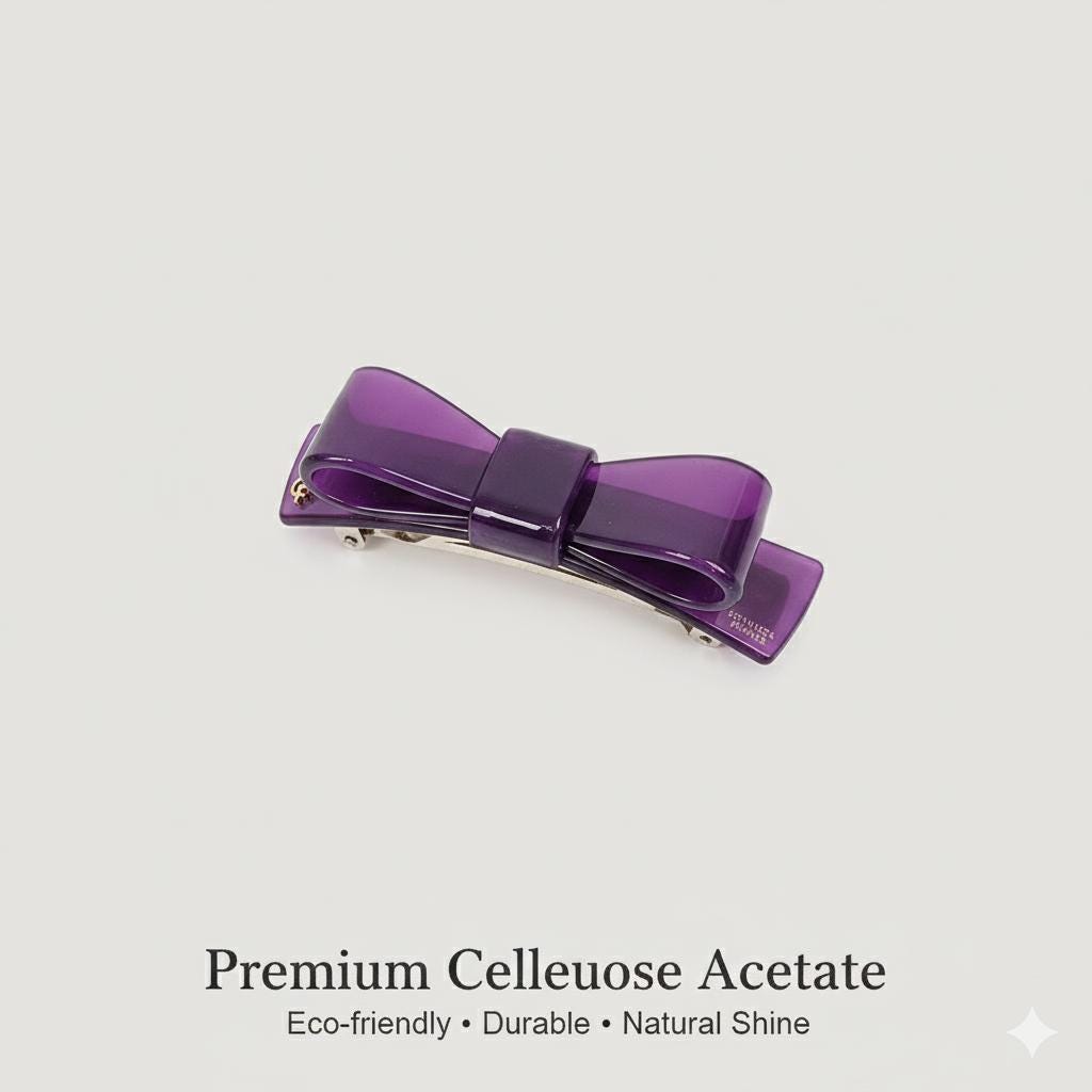 Vivid Color Bow Tie Hair Barrette (3.5 Inch) / Fashionable French Hair Pin / Hair Accessory for Woman / Automatic Hair Clip