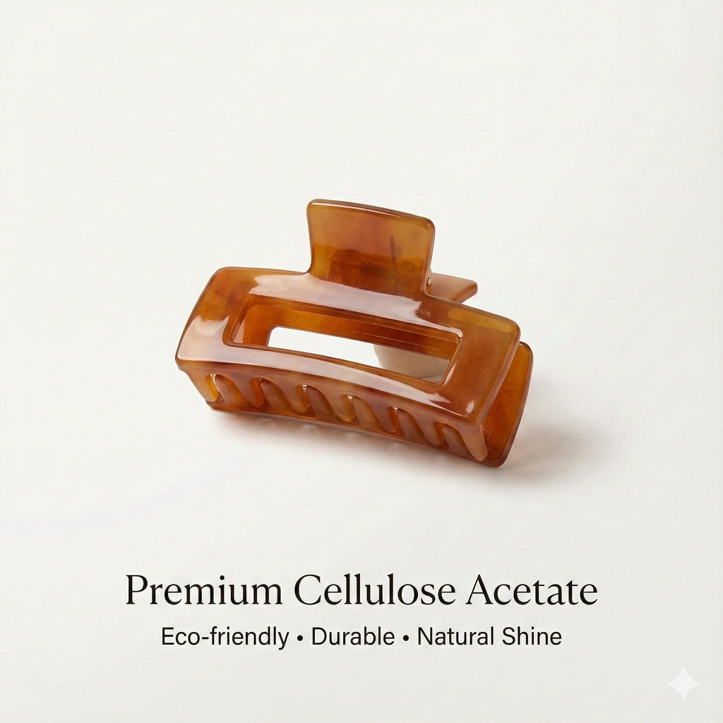Square Mini Hair Clips / Marble French Hair Pin / Hair Barrette for Woman / Cellulose Acetate Tiny Clip