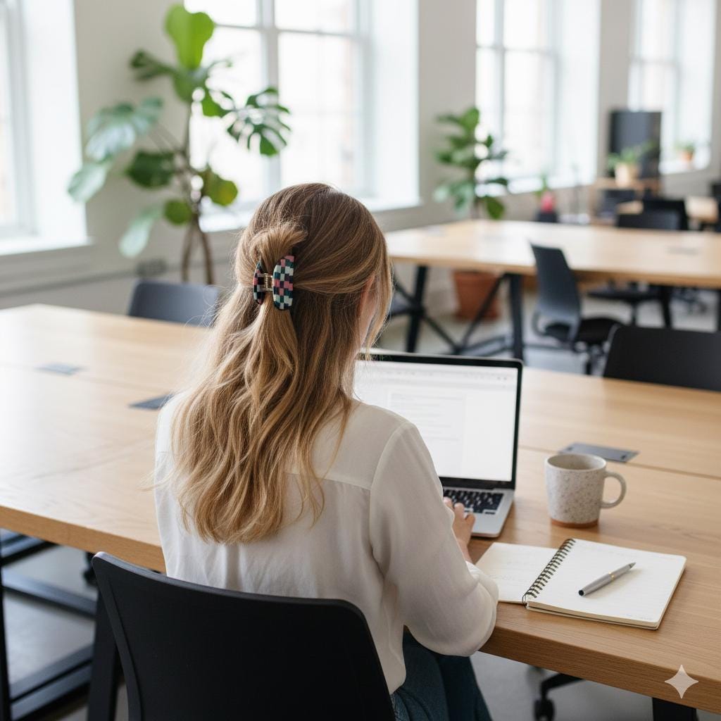 Checker Board Pebble Small Hair Clip (1.8 Inch) / Cute French Hair Pin / Hair Accessory for Woman