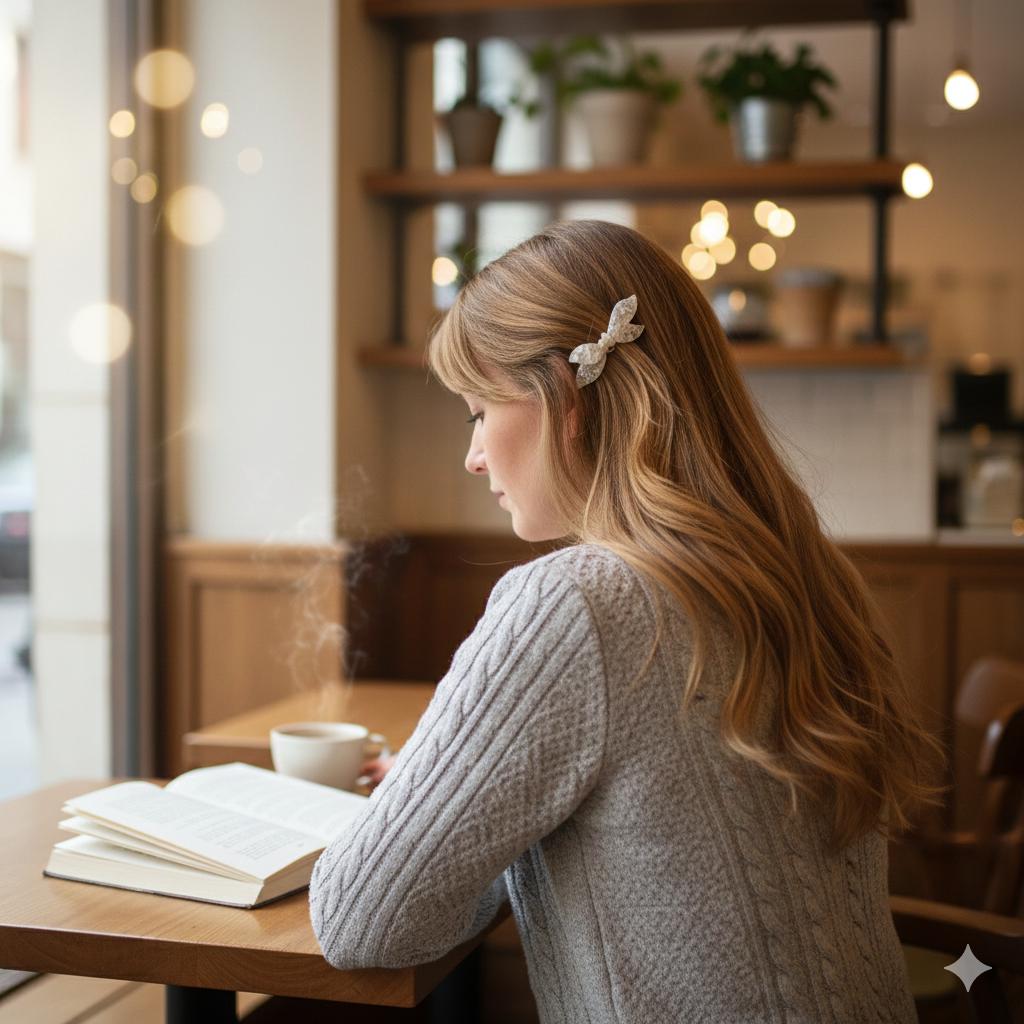 Leopard Double Wave Ribbon Hair Barrette / Tortoise Marble French Hair Pin / Hair Accessory for Woman / Automatic Hair Clip