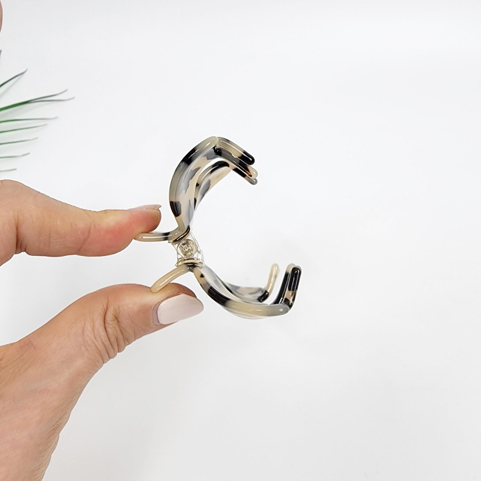 Leopard Heart Shape Medium Size Hair Clip / Tortoise Marble French Hair Pin / Hair Barrette for Woman