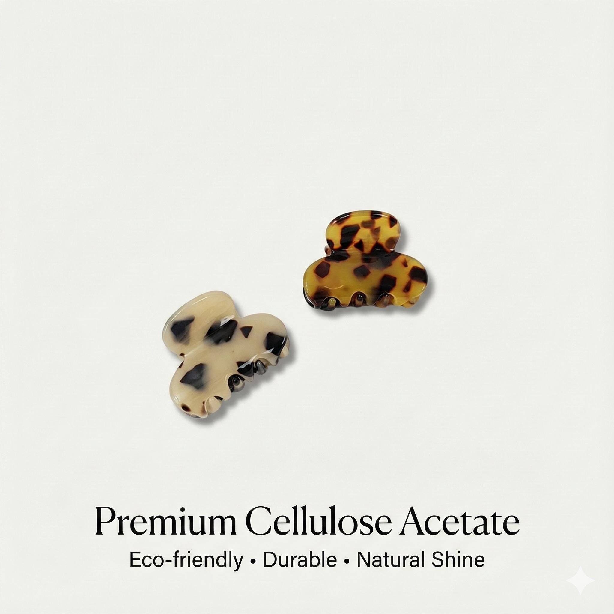Leopard Round Small Hair Clips (1.6 Inch) / Tortoise Shell Mini French Hair Pin / Hair Barrette for Woman