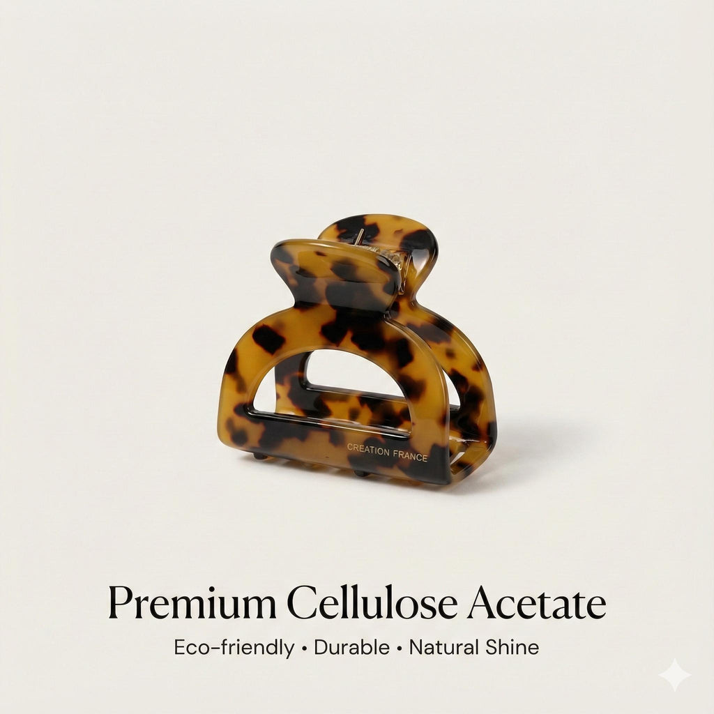 Tortoise Shell Arch Shape Hair Claw Clip / Vintage French Hair Pin / Hair Barrette for Woman / Hair Accessory for Girls