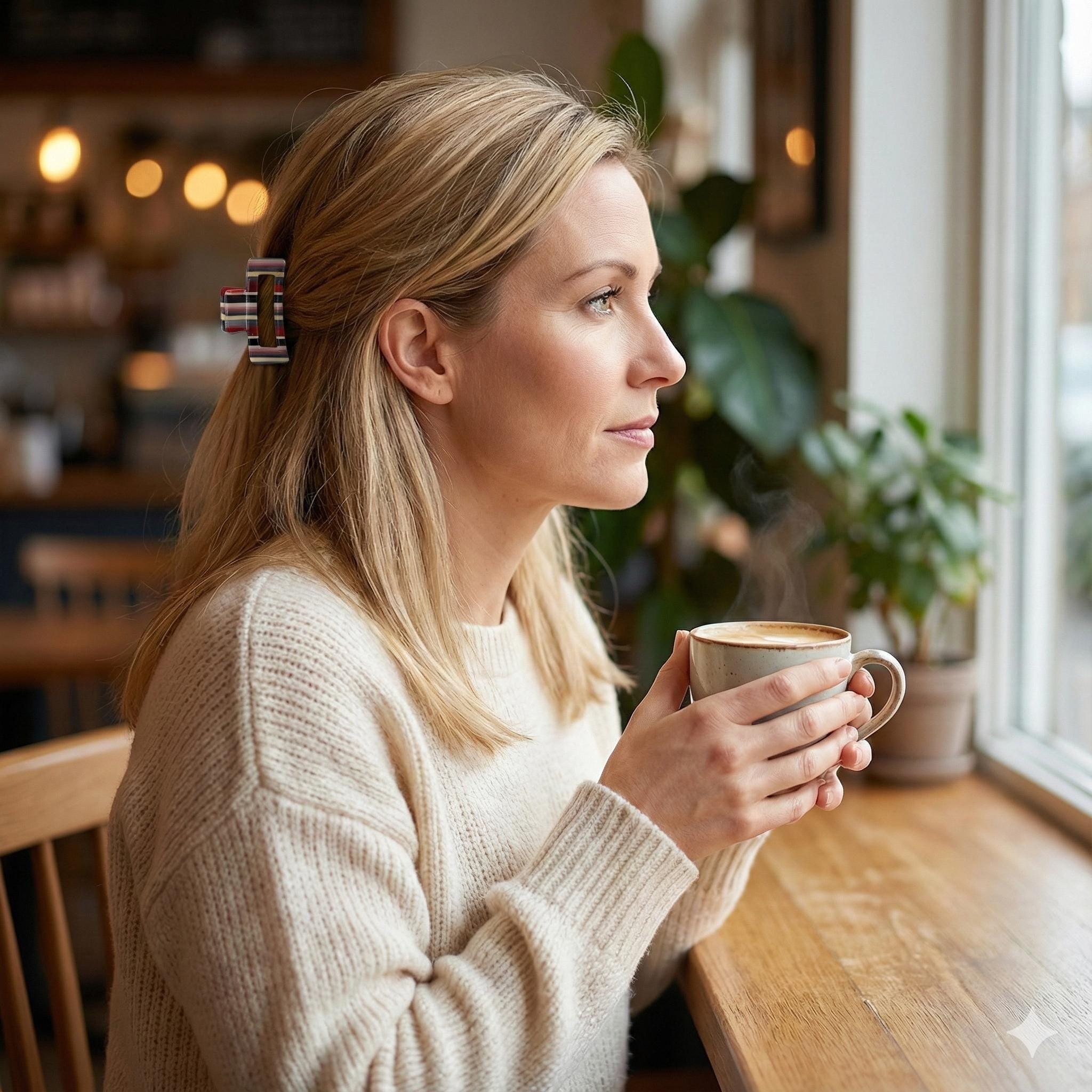 Square Mini Hair Clips / Cute Tortoise Shell French Hair Pin / Hair Barrette for Woman / Hair Clip for Thick Hair