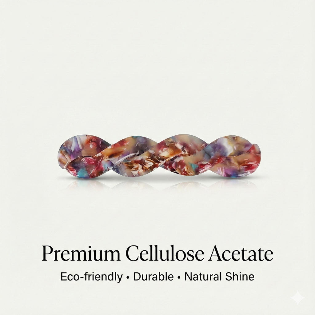 Leopard Candy Twist Hair Barrette / Tortoise Marble French Hair Pin / Hair Accessory for Woman / Automatic Hair Clip