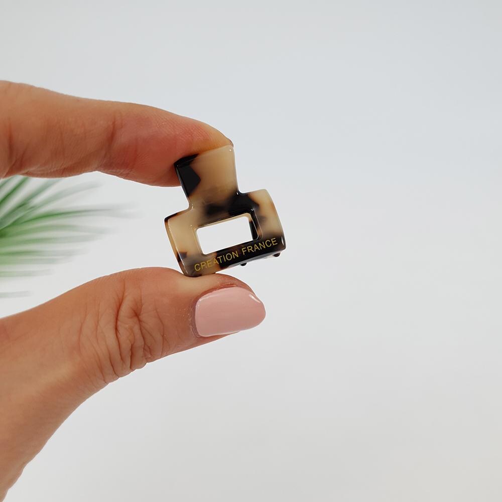 Cellulose Rectangular Extra Mini Hair Clips (0.8 Inch) / Tortoise Shell French Hair Pin / Hair Accessory for Woman