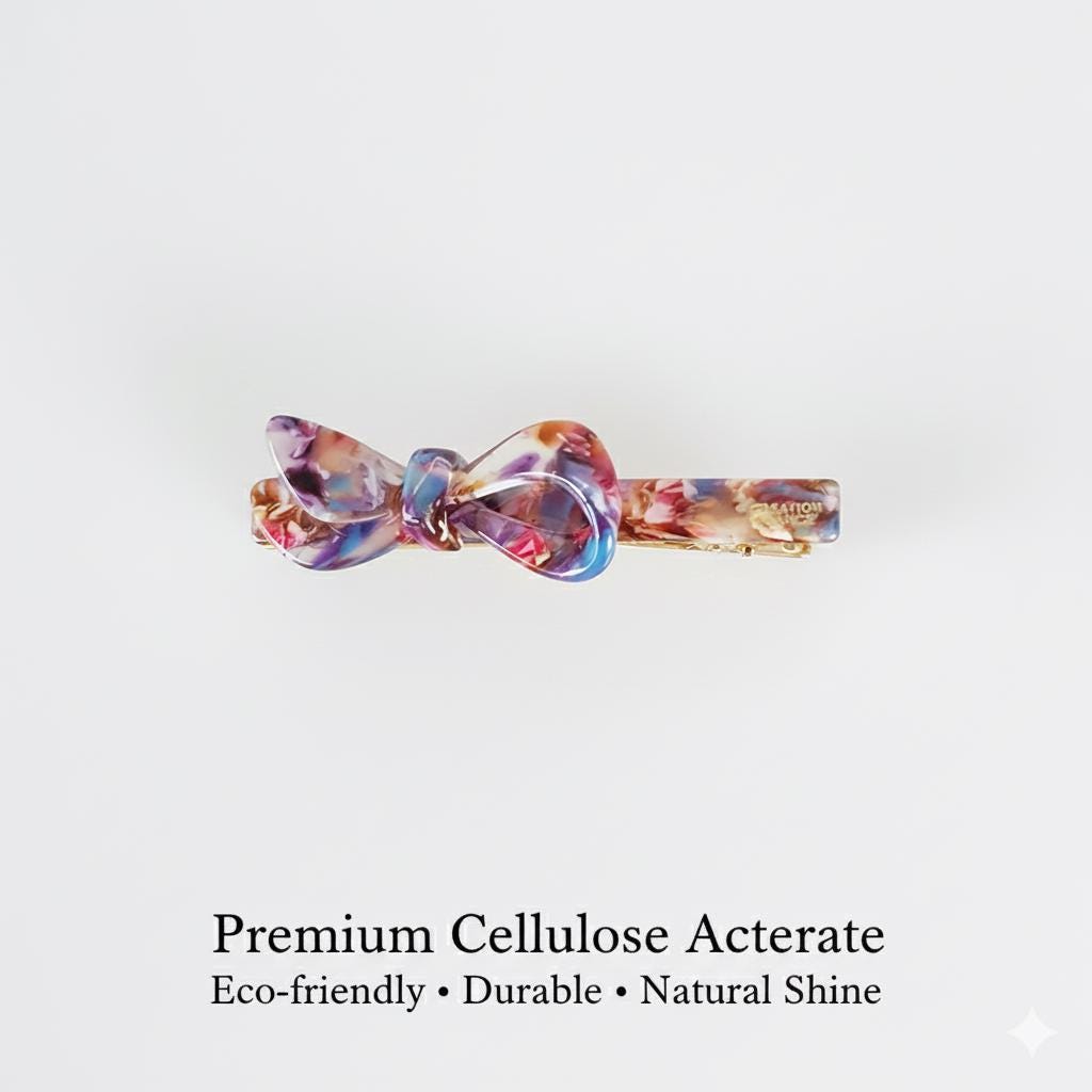 Single Ribbon Hair Clips / Tortoise Shell French Hair Pin / Hair Accessory for Woman / Alligator Hair Clip