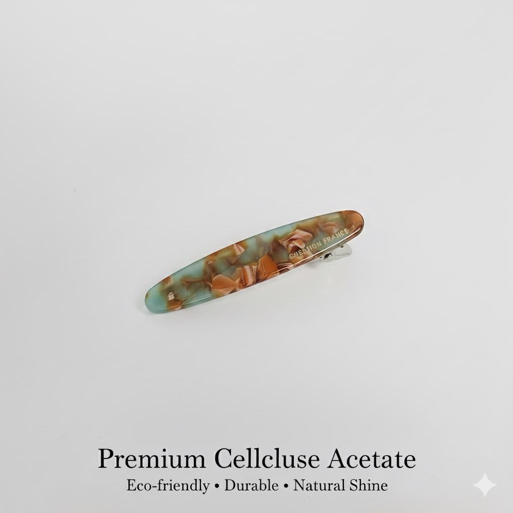 Tortoise Shell Leopard Simple Round Mini Hair Clip (2.6 Inch) / Cute French Hair Pin / Hair Accessory for Woman
