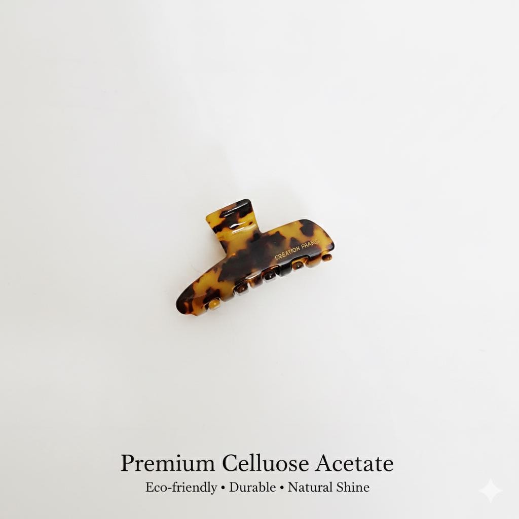 Tortoise Shell Curve Small Hair Clip / Luxurious Cellulose French Hair Pin / Hair Accessory for Woman