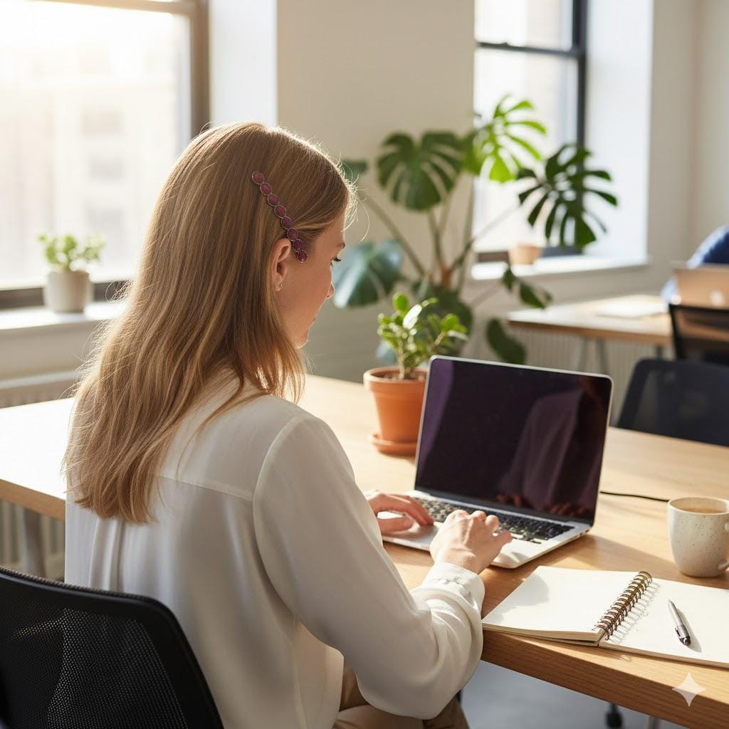 Oval Formica Hair Barrette (3.2 Inch) / Diamond Cut Formica Stone Decorated Barrette / Hair Accessory for Woman / Automatic Hair Pin