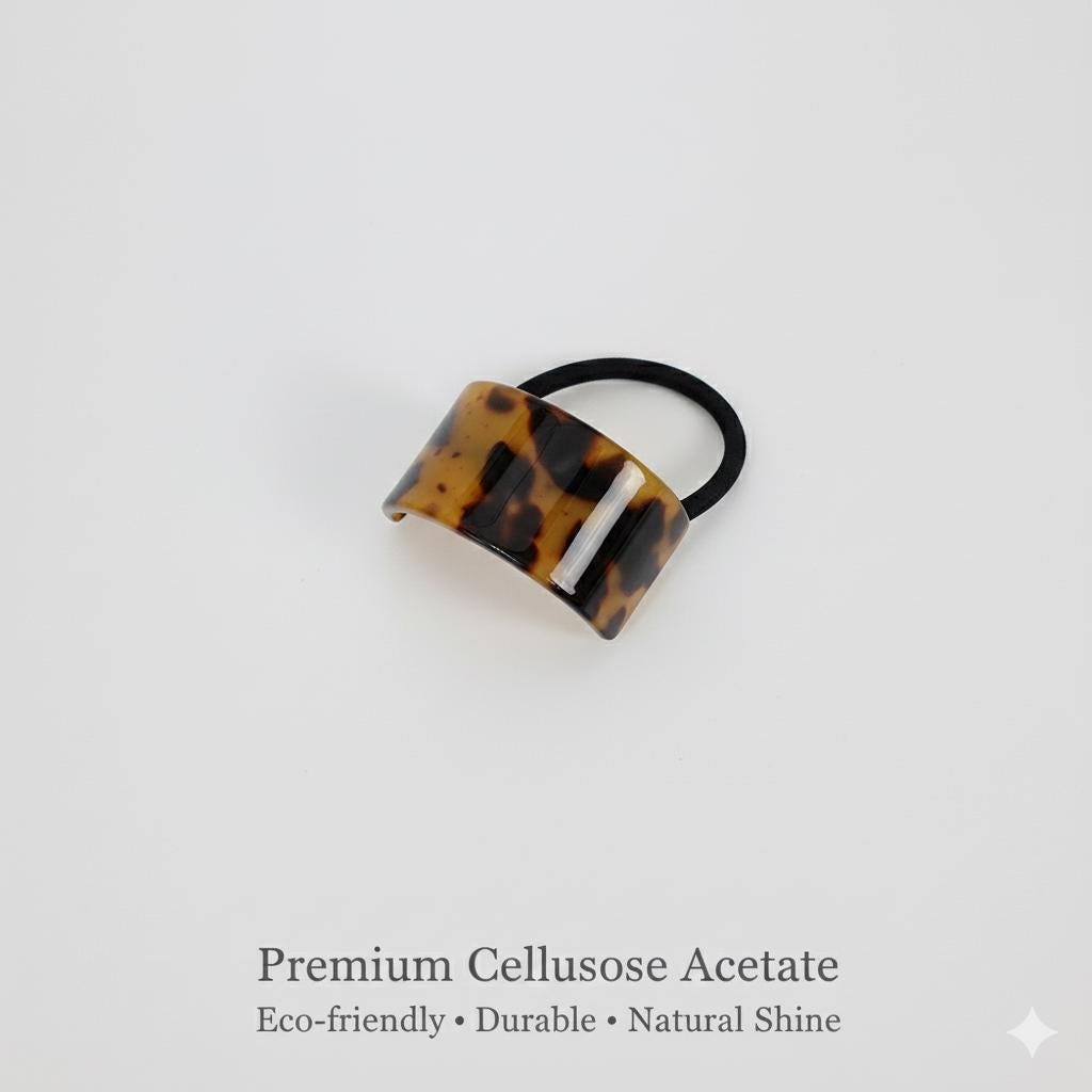 Leopard Curved Square Hair Tie / Cute Ponytail Holder / Hair Accessory for Woman / French Hair Pin / Hair Scrunchy