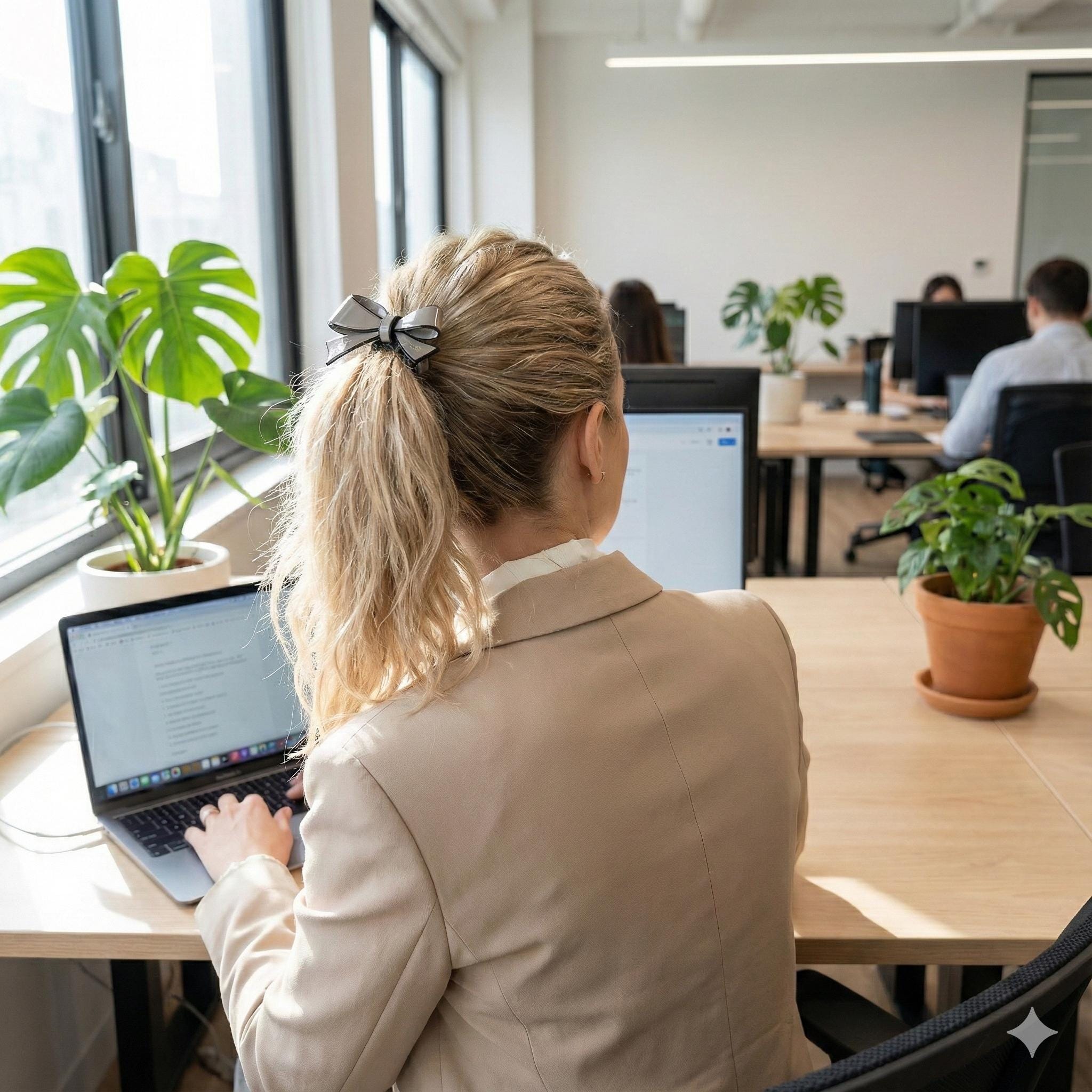 Pastel Color Big Ribbon Thick Ponytail Hair Tie (3.1 Inch) / Simple Cute Ponytail Holder / Hair Accessory for Woman