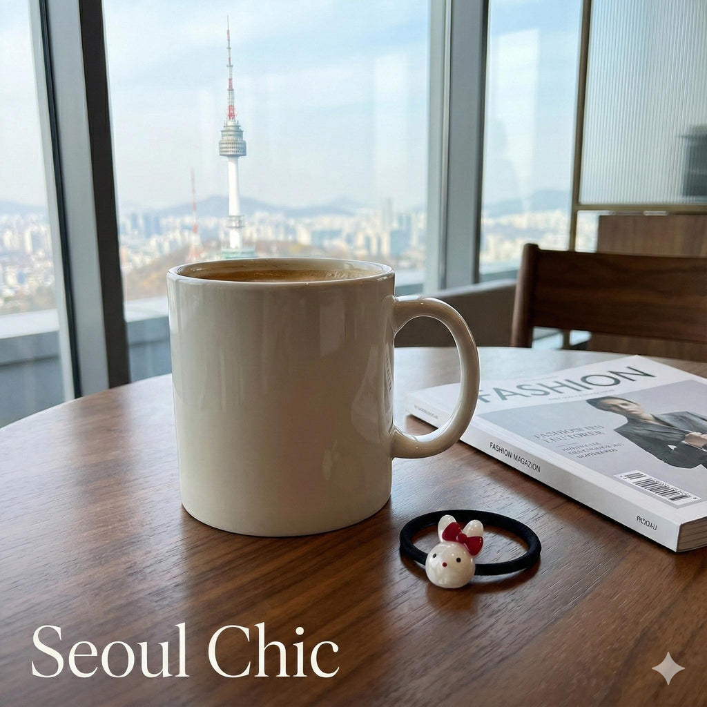 Mini Ribbon Chubby Bunny Ponytail Hair Tie (0.9 Inch) / Simple Cute Ponytail Holder / Hair Accessory for Woman