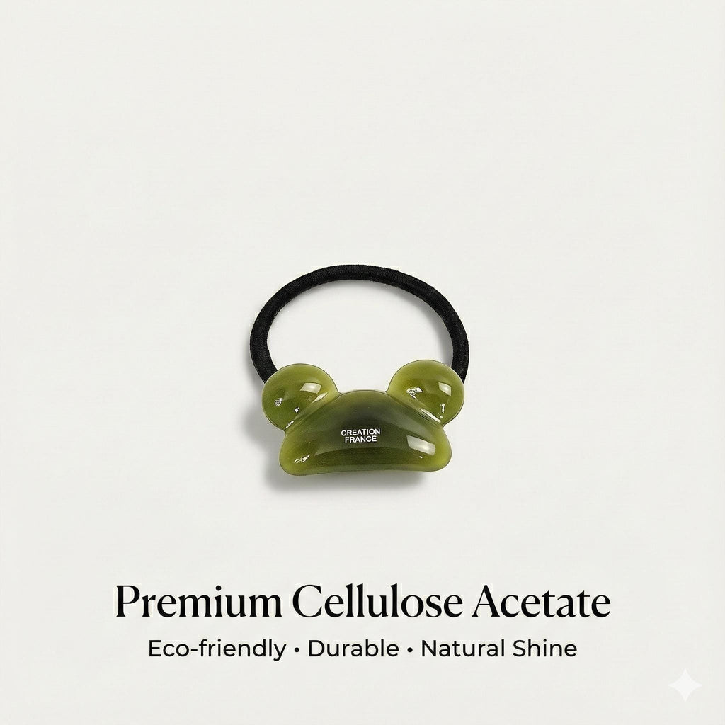 Mickey Mouse Beanie Ponytail Elastic Hair Tie (1.7 Inch) / Simple Cute Ponytail Holder / Hair Accessory for Woman