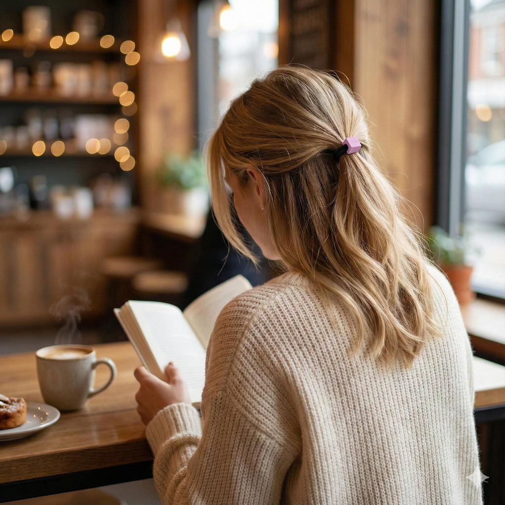 New Color Mini Square Cube Ponytail Elastic (0.6 Inch) / Simple Cute Ponytail Holder / Hair Accessory for Woman / French Hair Tie