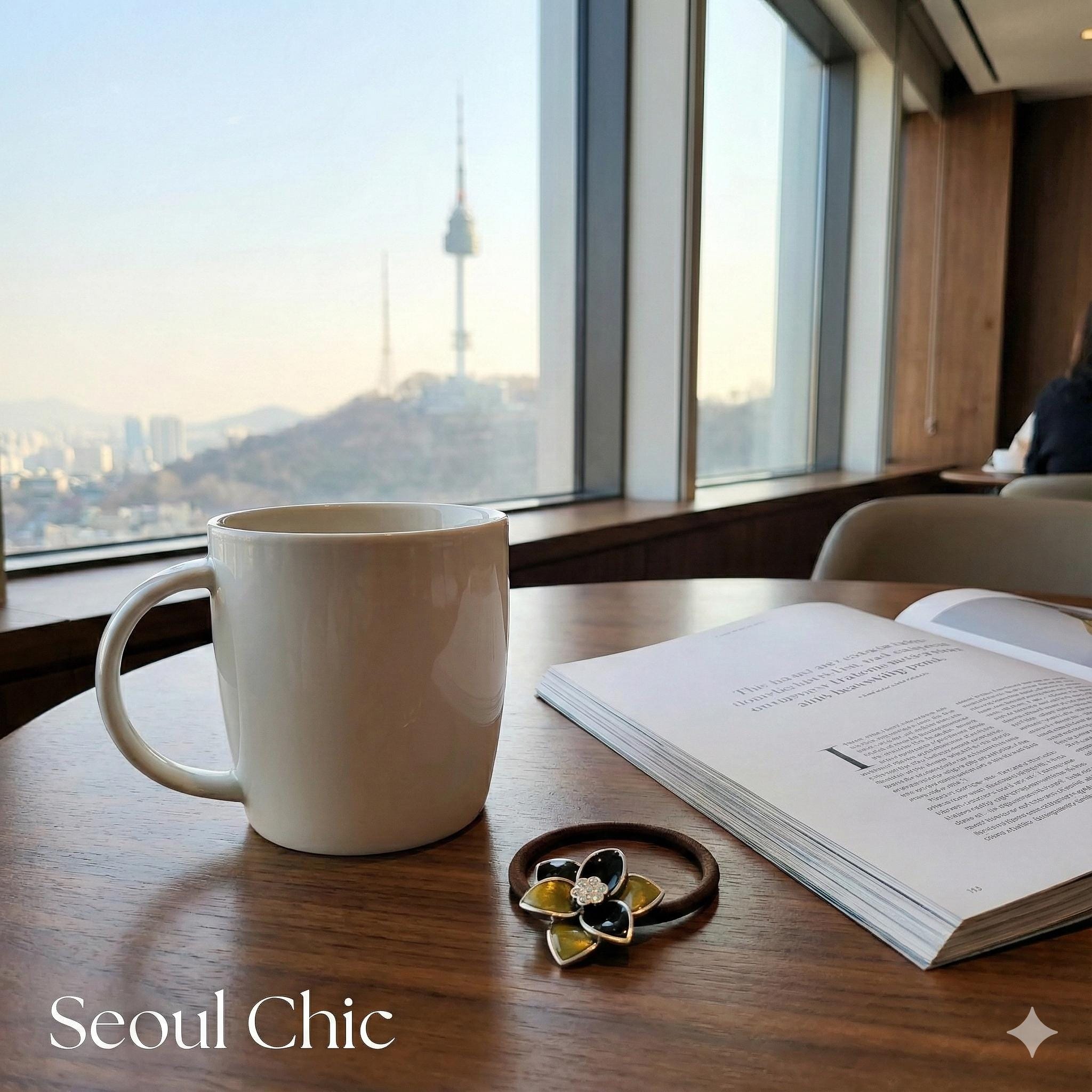 Lotus Pattern Ponytail Hair Tie (1.3 Inch) / Simple Cute Ponytail Holder / Hair Accessory for Woman / French Hair Tie