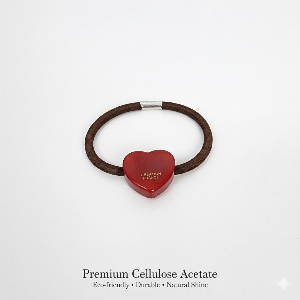 Aurora Cute Mini Heart Hair Tie / Simple Cute Ponytail Holder / Hair Accessory for Woman / French Hair Tie