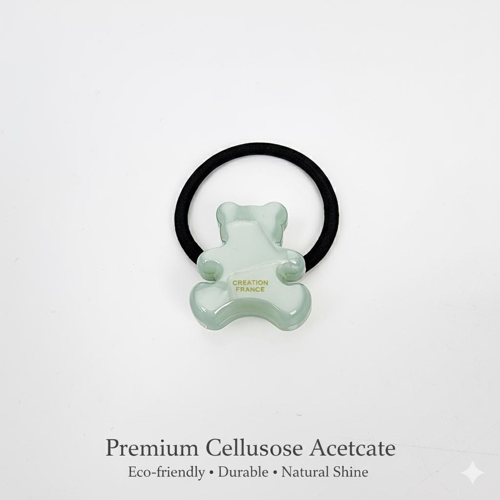 Ice Teddy Bear Hair Tie / Simple Cute Ponytail Holder / Hair Accessory for Woman