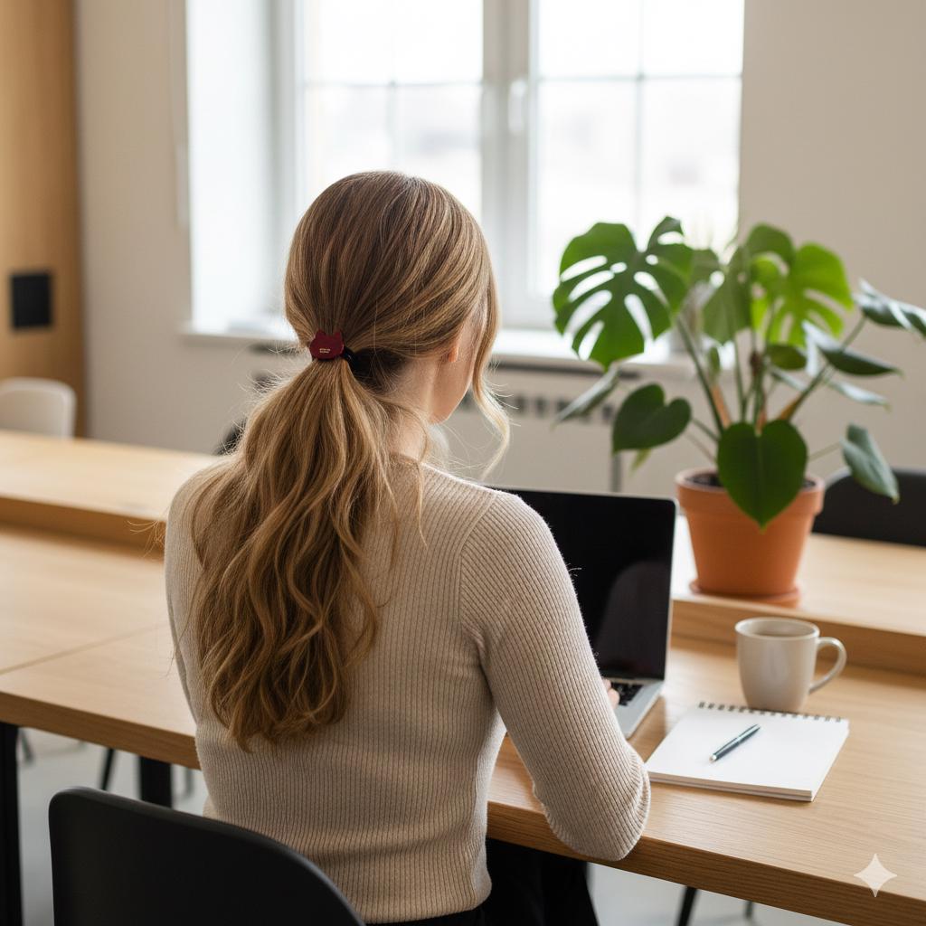 Cute Mini Cat Small Hair Tie / Simple Cute Ponytail Holder / Hair Accessory for Woman / French Hair Tie