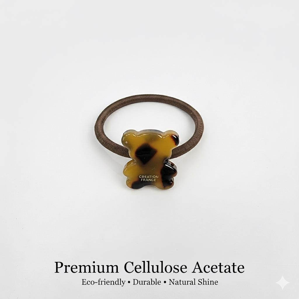 Cute Teddy Bear Mini Hair Tie / Pure Color Simple Ponytail Holder / Hair Accessory for Woman / French Hair Pin