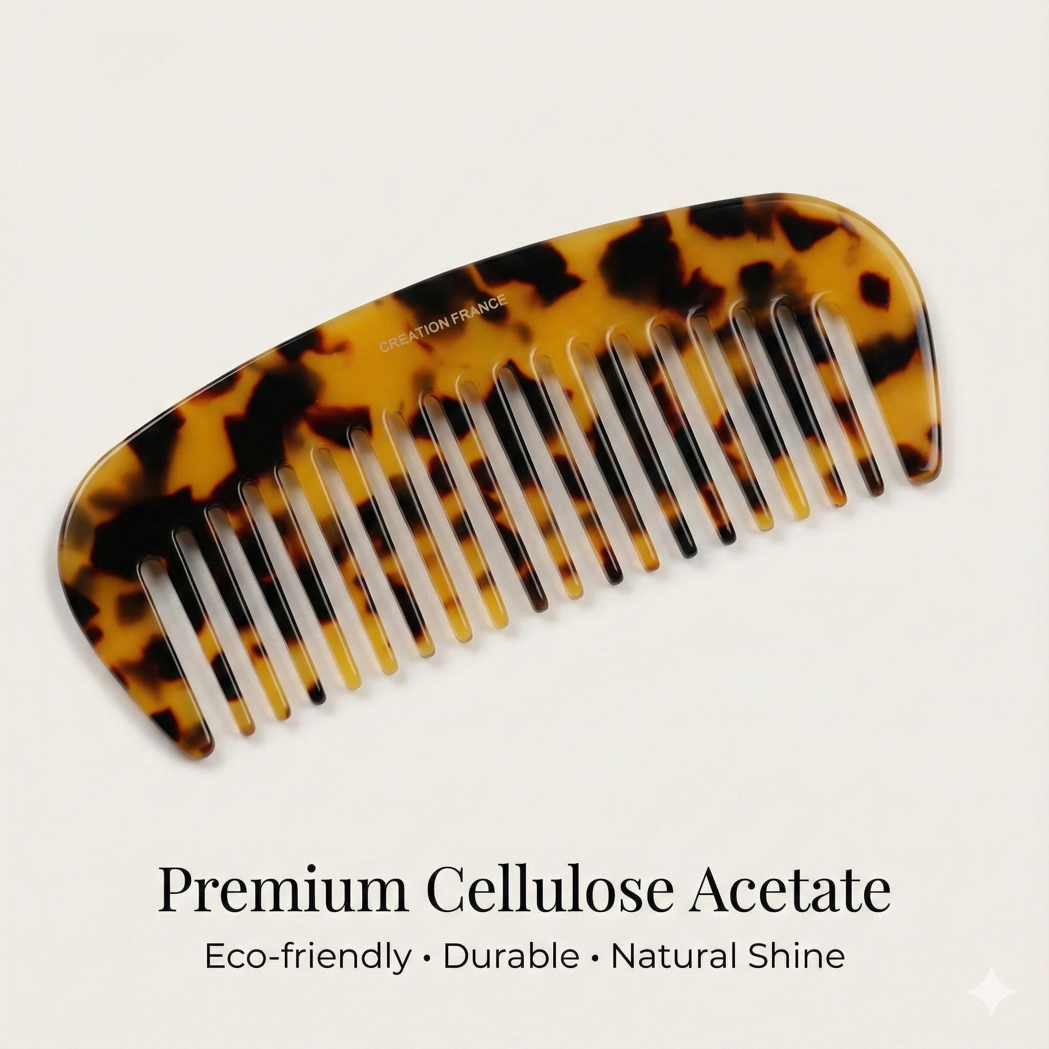 Leopard Marble Round Half Moon 4.3 Inch Hair Comb / Tortoise Shell Hair Comb Hair Brush / Hair Accessory for Woman