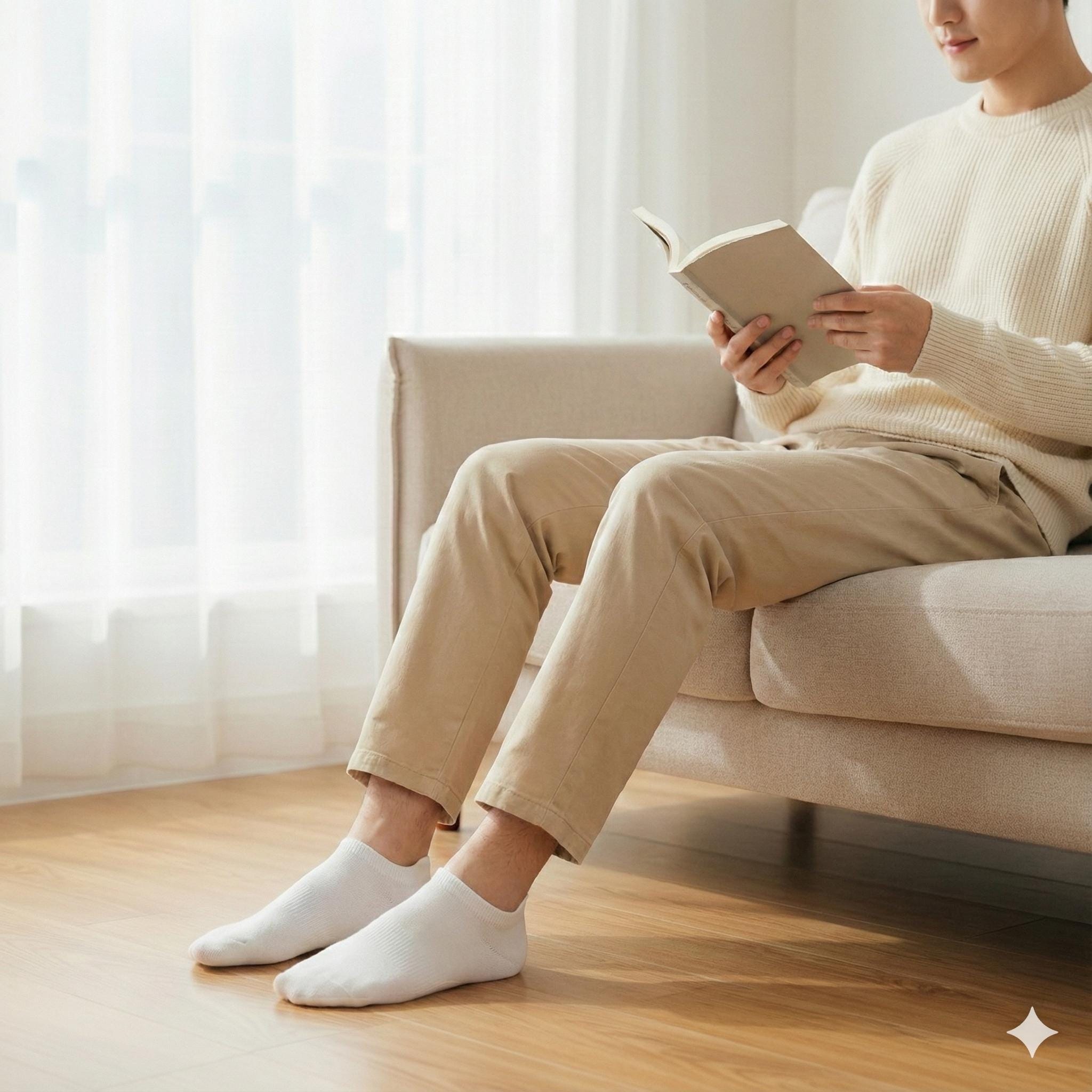 Mens No Show Socks | Soft Cotton Non Slip | Korean Socks | Comfy Loafer Liner