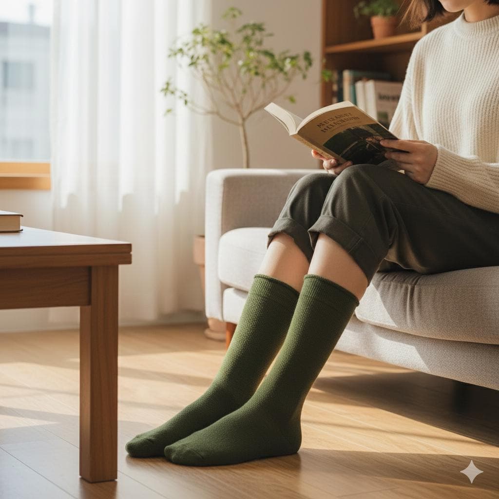 Marled Wool Crew Socks | Thick Knit Thermal | Korean Socks | Minimalist Winter Gift