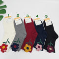 Floral Socks | Cotton Crew Embroidered Cozy | Korean Socks | Cute Gift for Her