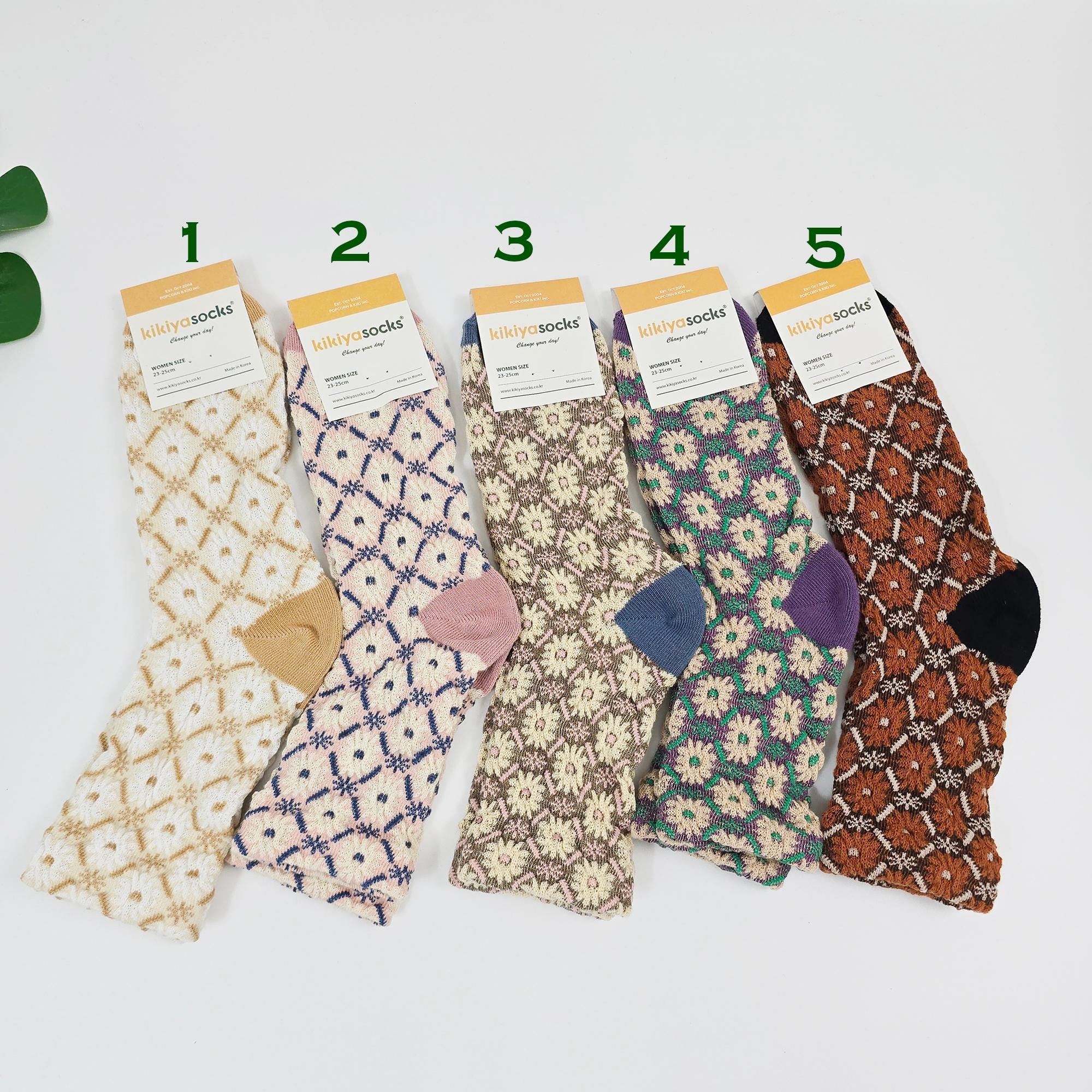 Embroidered Socks | Floral Cotton Crew Hosiery | Korean Socks | Cute Gift for Her