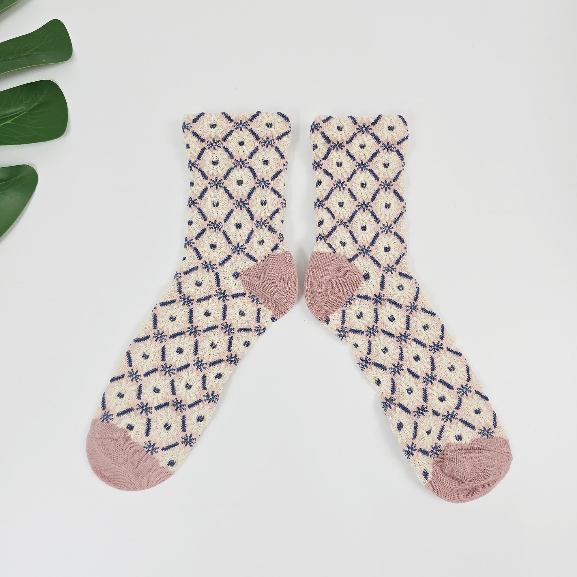 Embroidered Socks | Floral Cotton Crew Hosiery | Korean Socks | Cute Gift for Her