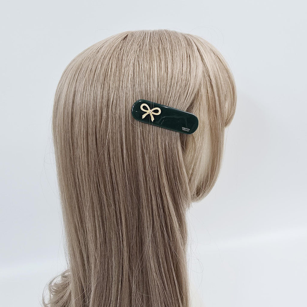 Acetate Mini Ribbon Clip (2.6 Inch) | French Pin | Korean Hair Pin | Tortoise Shell Barrette