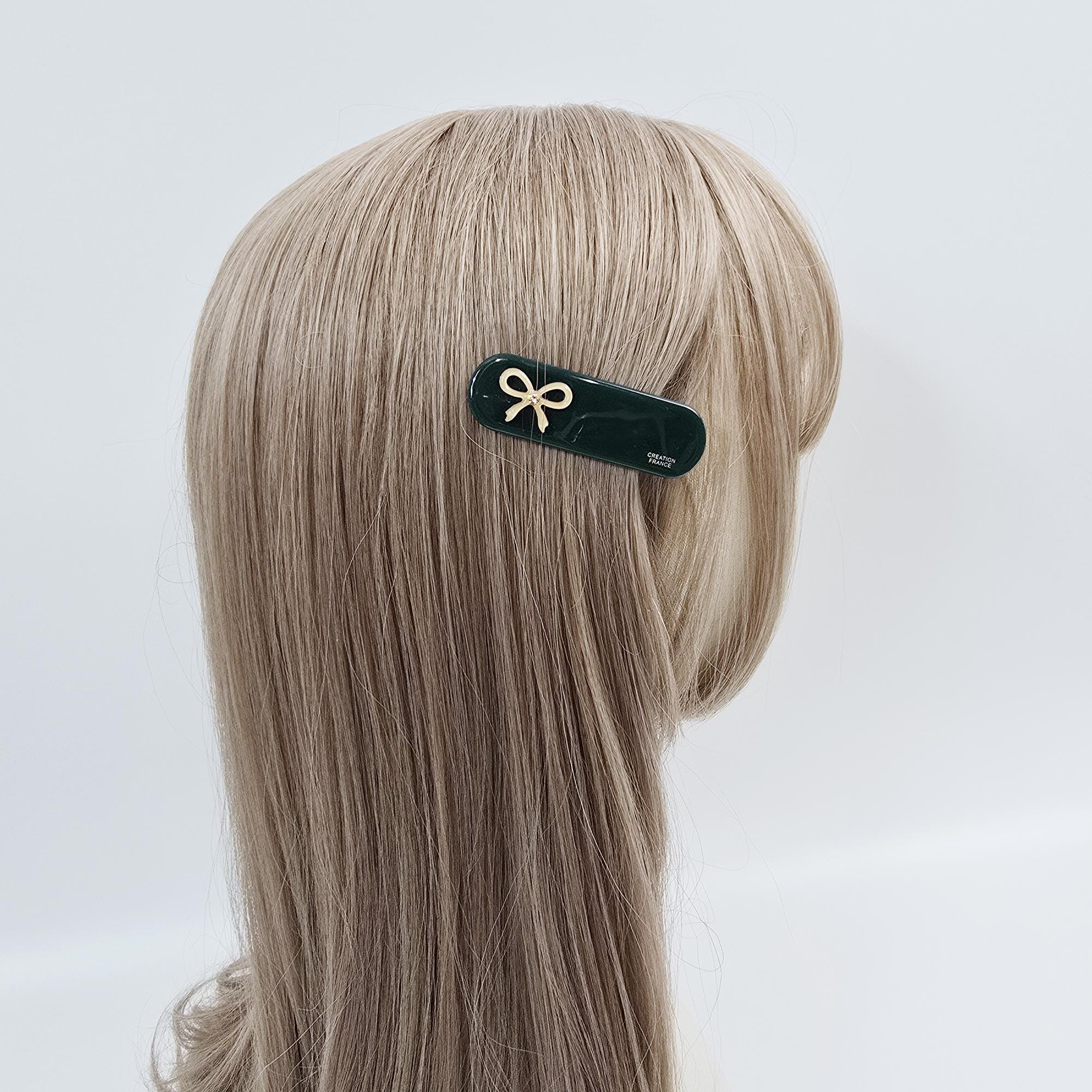 Acetate Mini Ribbon Clip (2.6 Inch) | French Pin | Korean Hair Pin | Tortoise Shell Barrette