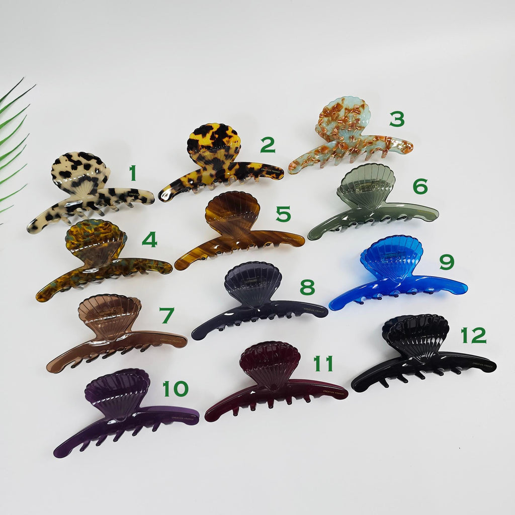 Acetate Shell Claw (4.9 Inch) | French Pin | Korean Hair Pin | Tortoise Pattern Barrette