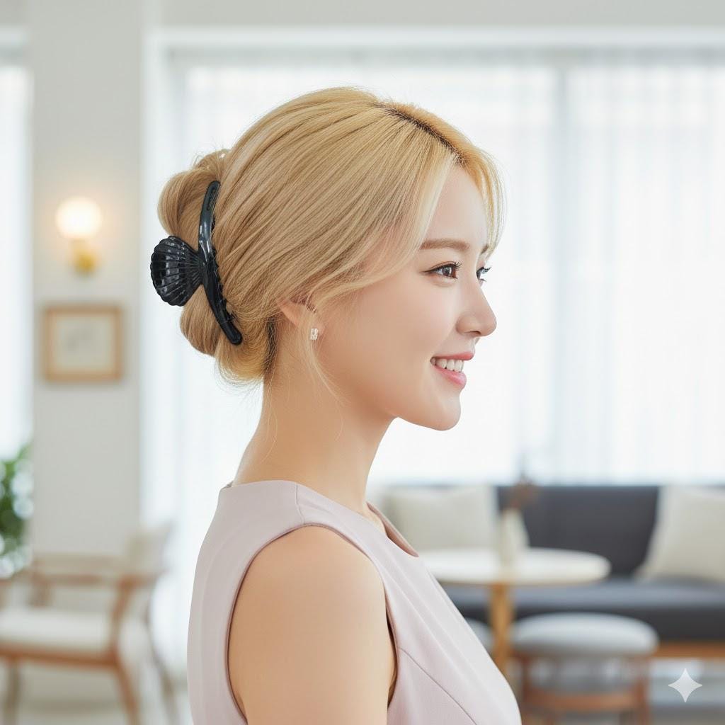 Acetate Shell Claw (4.9 Inch) | French Pin | Korean Hair Pin | Tortoise Pattern Barrette