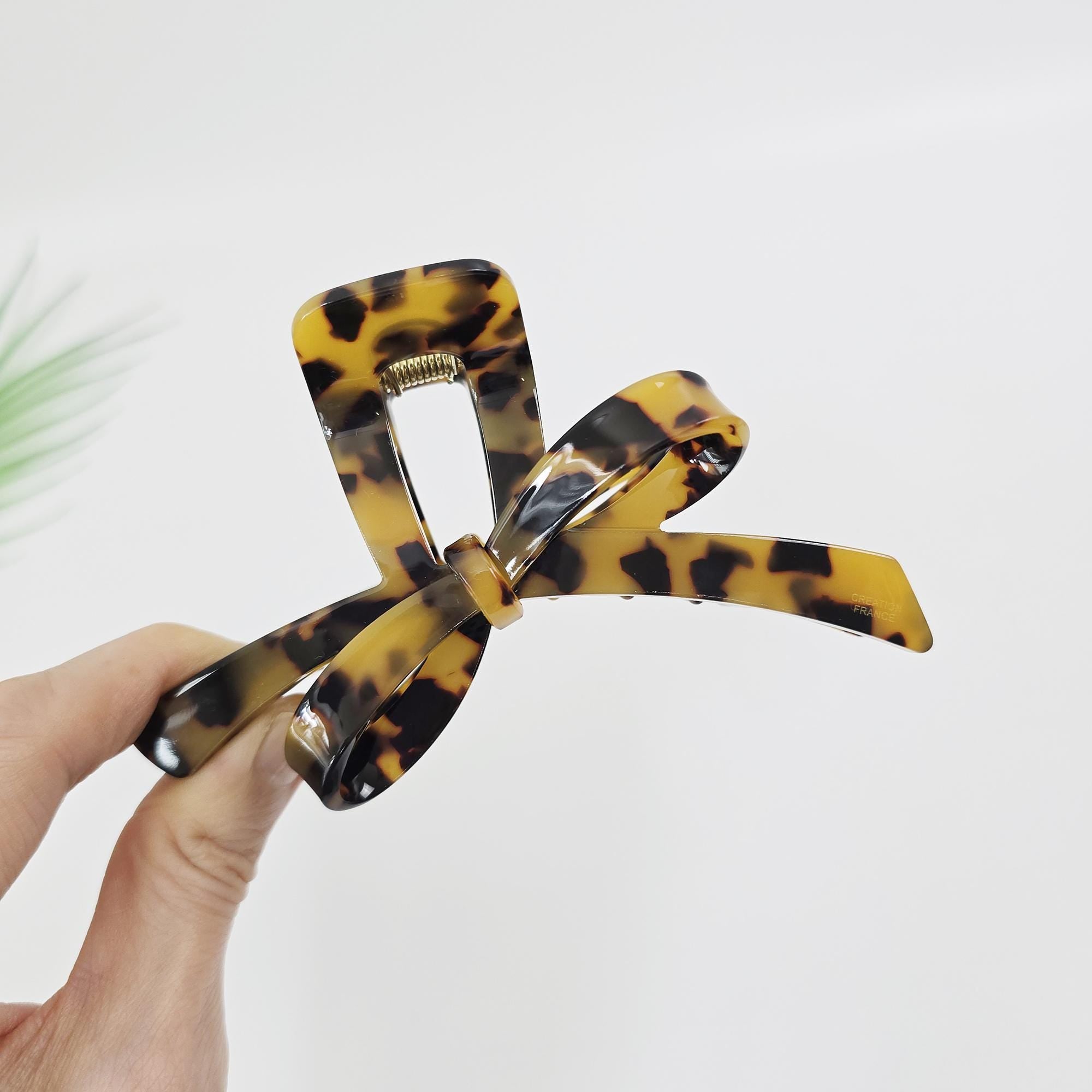 Acetate Luxe Bow Claw (4.9 Inch) | French Pin | Korean Hair Pin | Large Tortoise Shell Accessories