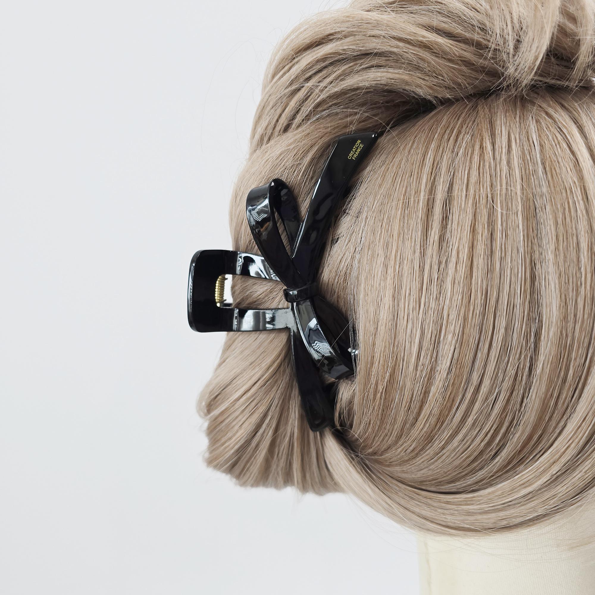 Acetate Luxe Bow Claw (4.9 Inch) | French Pin | Korean Hair Pin | Large Tortoise Shell Accessories