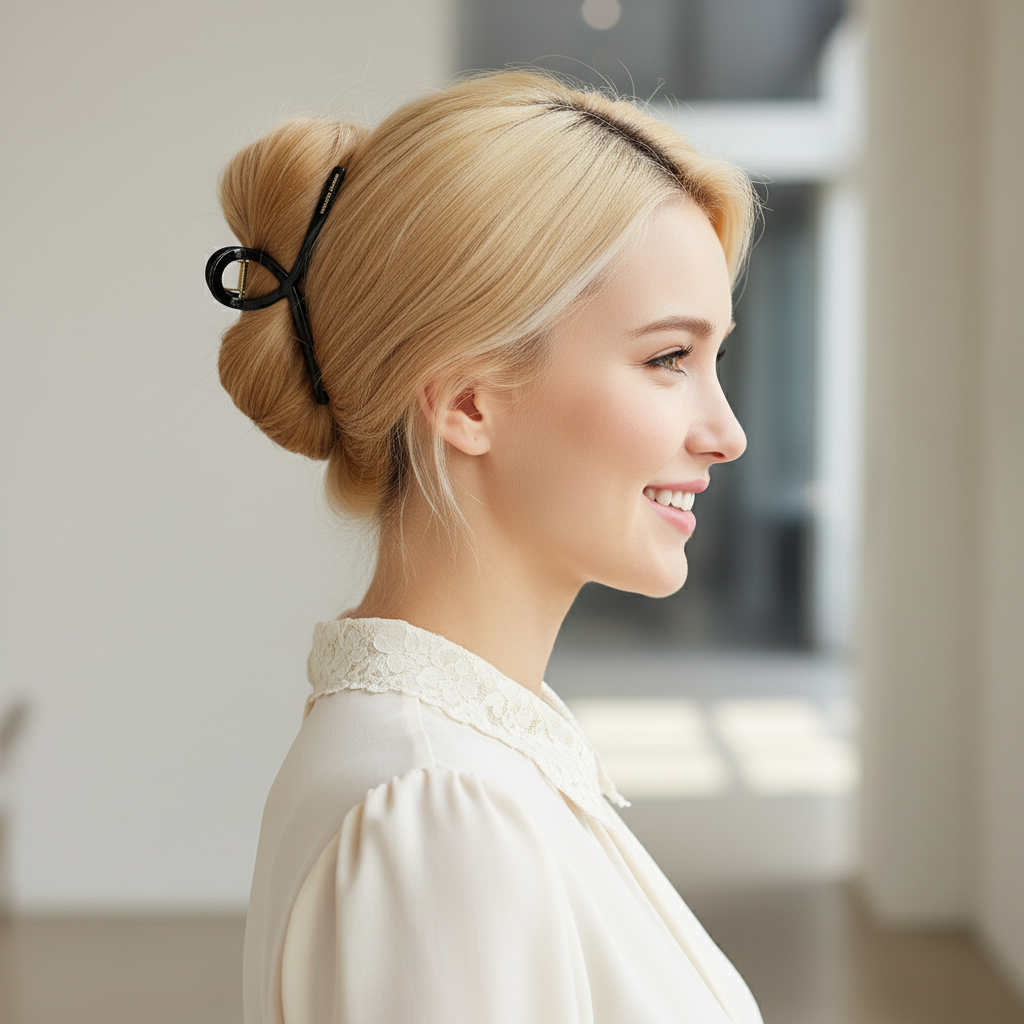 Slim Twist Large Hair Claw Clip 4.3 in – Solid, French-style, for Updos