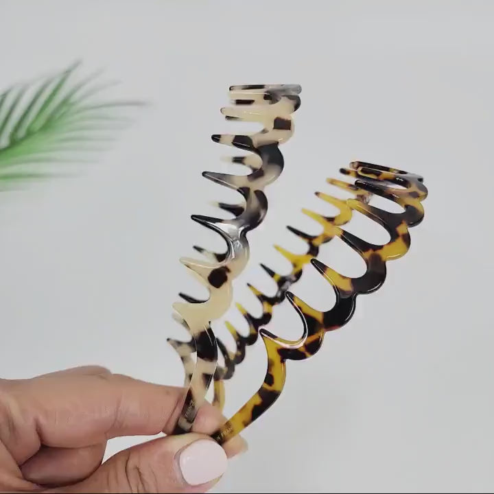 Fashionable Leopard Print Full Coverage Hair Comb Facial Wash Headband / Hair Accessories for Woman / Alice Headband