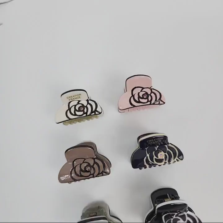 Camellia Flower Hair Clips (1.0 Inch) / Mini French Hair Pin / Small Floral Hair Clip / Hair Barrette for Woman