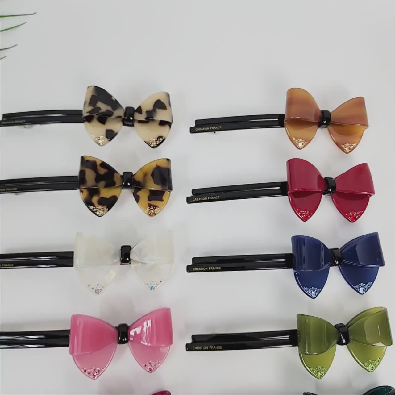 Tortoise Shell Cubic Big Ribbon Hair Barrette (5.1 Inch) / Leopard French Hair Pin / Hair Accessory for Woman / Automatic Hair Clip