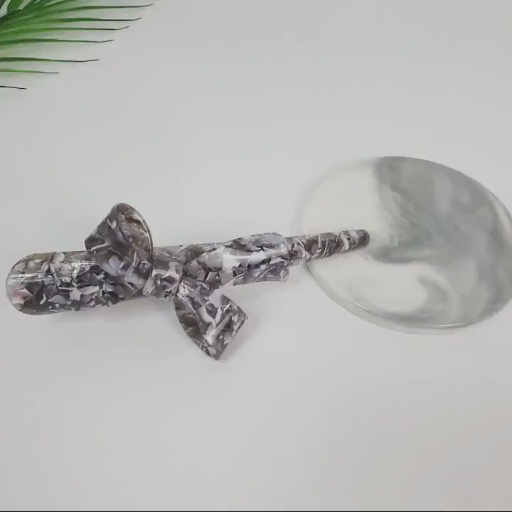 Double Ribbon Long Clip Hair Clip Claw / Luxurious Big French Hair Pin / Crocodile Hair Clip for Woman