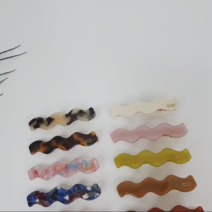 Leopard Marble Wave Hair Claw Clip (2.6 Inch) / Tortoise Shell French Hair Pin / Alligator Hair Clip for Woman