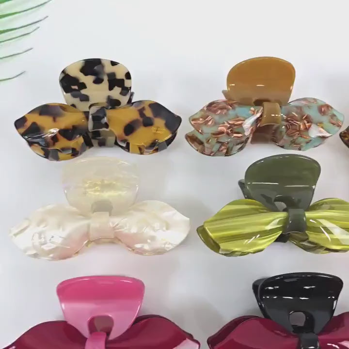 Romance Ribbon Updo Hair Claw Clip (4.0 Inch) / Elegance French Hair Pin / Hair Barrette for Woman