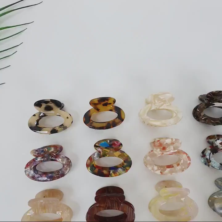 Round Small Hair Clips / Tortoise Shell French Hair Pin / Hair Barrette for Woman / Cellulose Acetate Tiny Clip