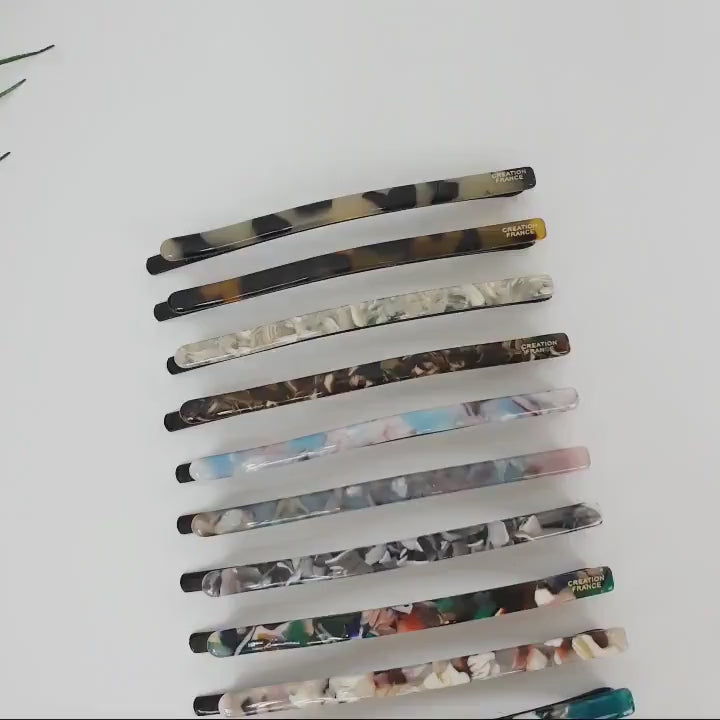 Tortoise Shell Long Bobby Pin (3.5 Inch) / Simple Line Leopard French Hair Pin / Hair Accessory for Woman / Snap Clip for Thin Hair