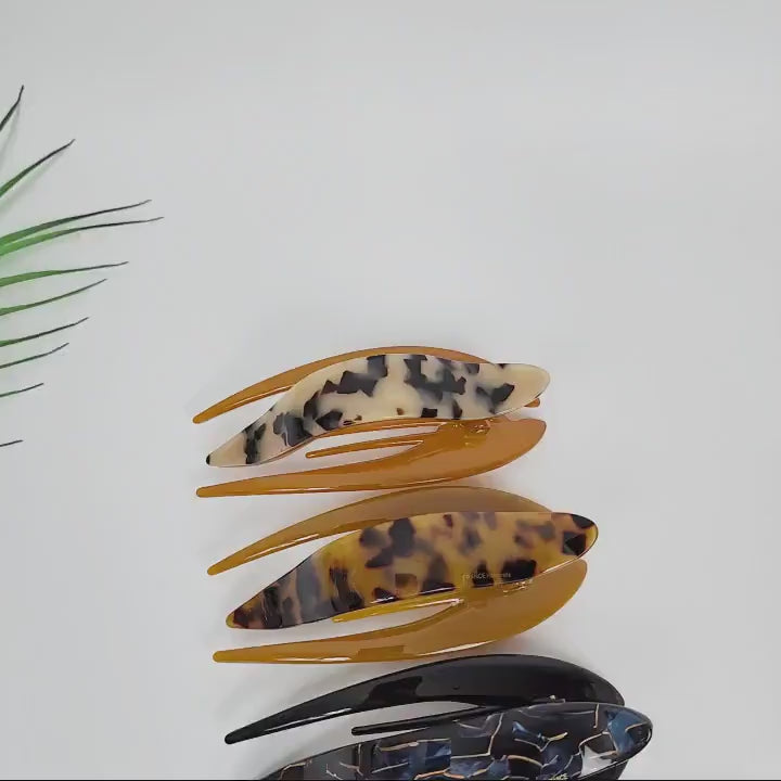 Leopard Marble Large Hair Claw Clip / Tortoise Shell French Hair Pin / Alligator Hair Clip for Woman