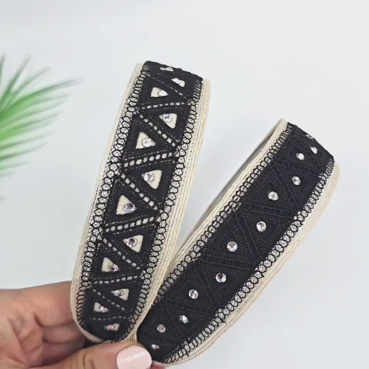 Mini Triangle Cubic Point Wide Headband (1.4 Inch) / Simple Basic Hair Turban / Hair Turban for Woman