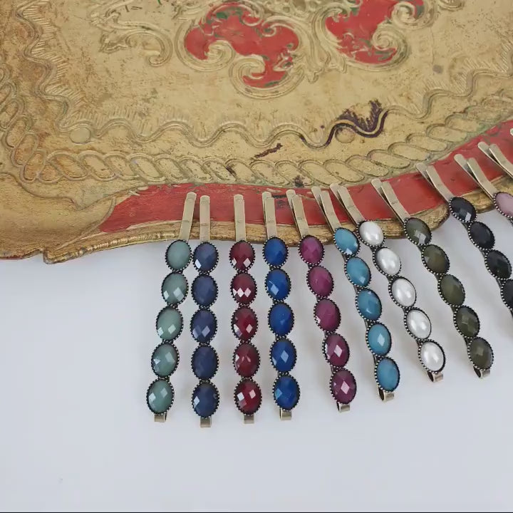 Vintage Formica Bobby Pin (2.4 Inch) / Simple Line Hair Clip / Hair Accessory for Woman / Snap Clip for Thin Hair