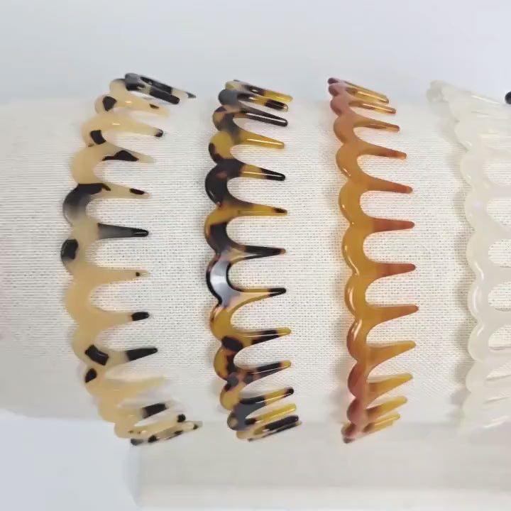 Slicked Back Comb Headband for Washing Face / Tortoise Shell French Hair Pin / Hair Accessory for Woman / Acrylic Alice Headband
